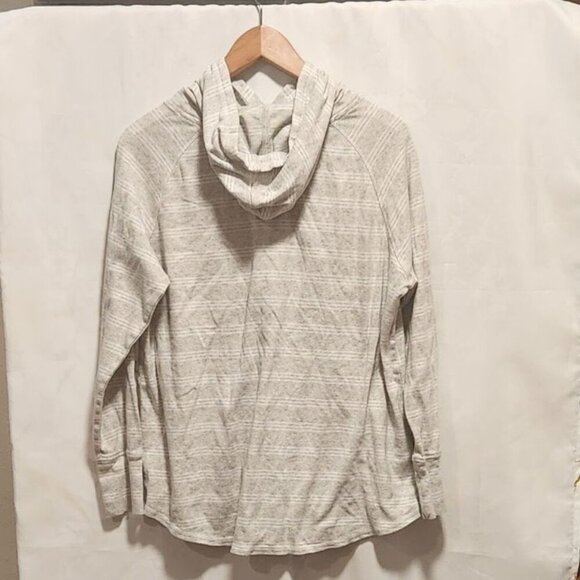 Eddie Bauer Pullover Hooded Long Sleeve Top Women's 2XL Gray/White Striped - Picture 6 of 10